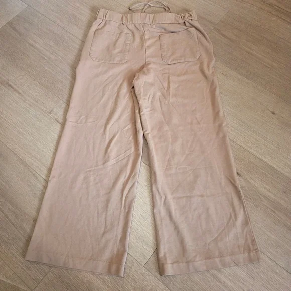 Autres Filles Womens Wide Leg Drawstring Trousers Tan Camel Size Large - Picture 10 of 11